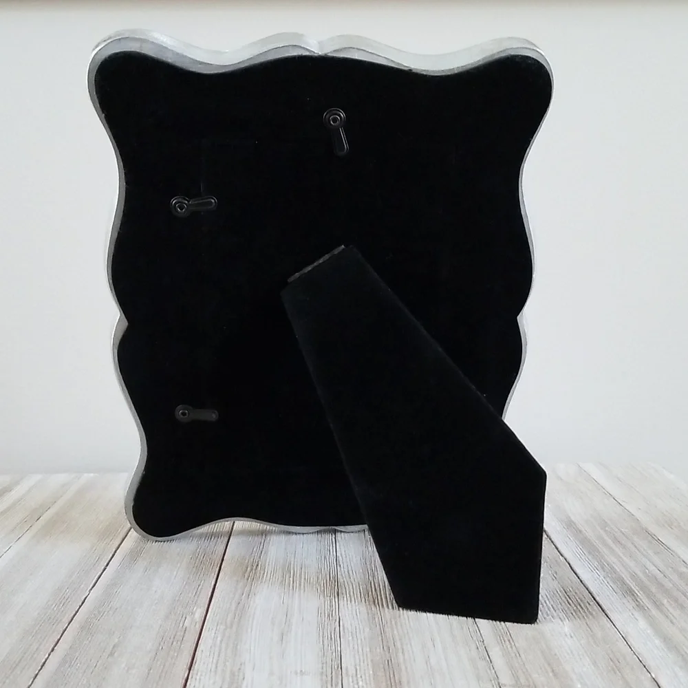 Elegant meets Whimsy Silver and White Picture Frame